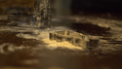 pouring flour on the table