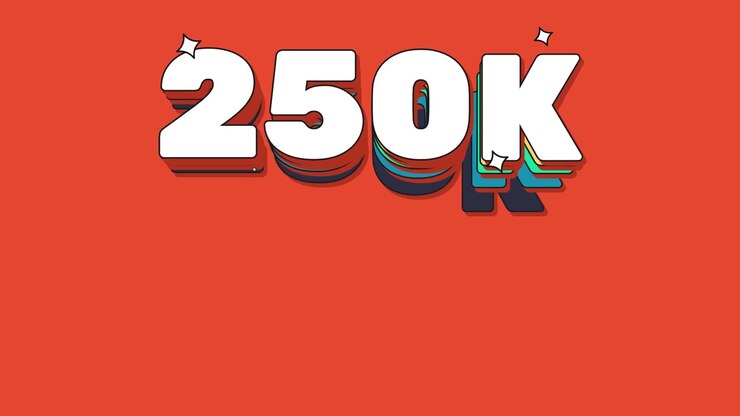 Grafica animata per celebrare il traguardo dei 250 mila