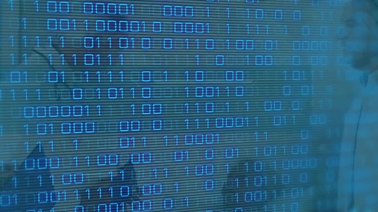 Animation af databehandling over kaukasiske læger der taler