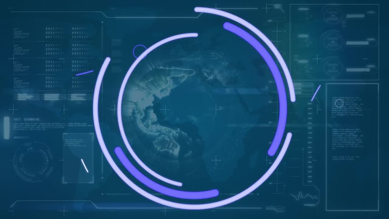 animación del globo sobre el procesamiento de datos
