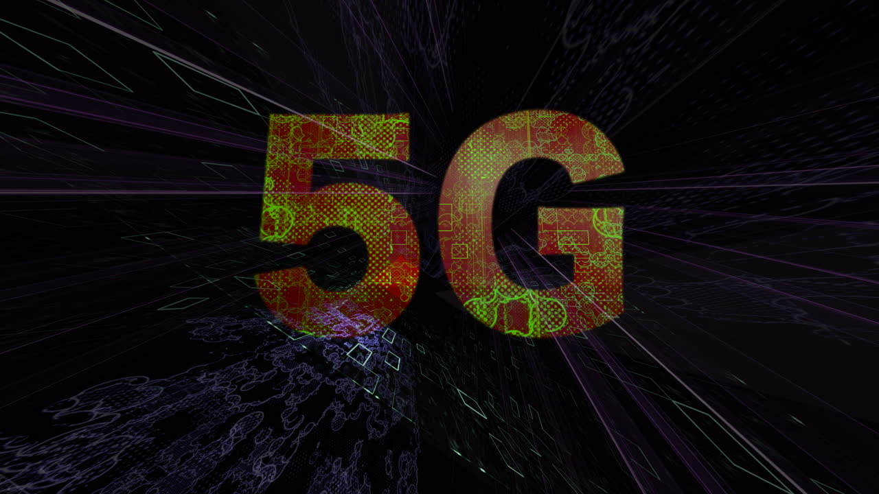 testo 5g con sfondo animato