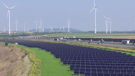 agri photovoltaic power plant installed on farmland with solar panels in germany