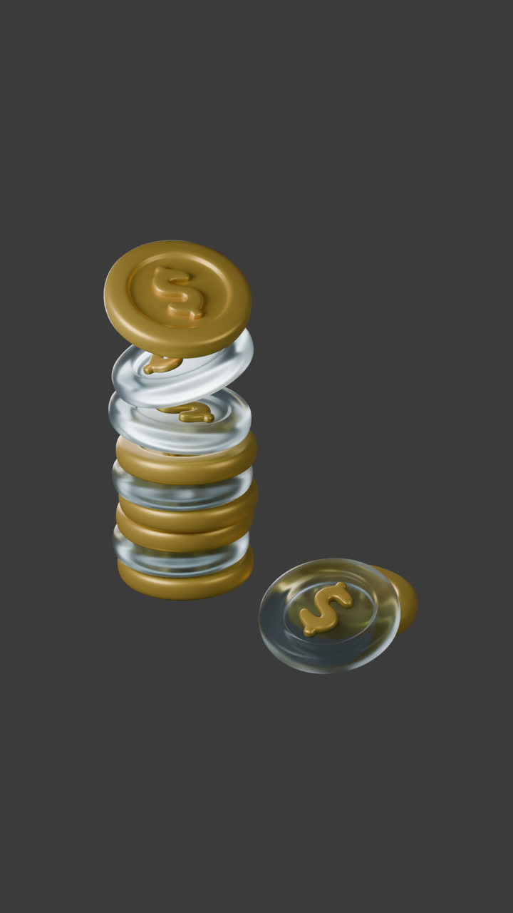 Stack of Gold Coins with Clear Rings