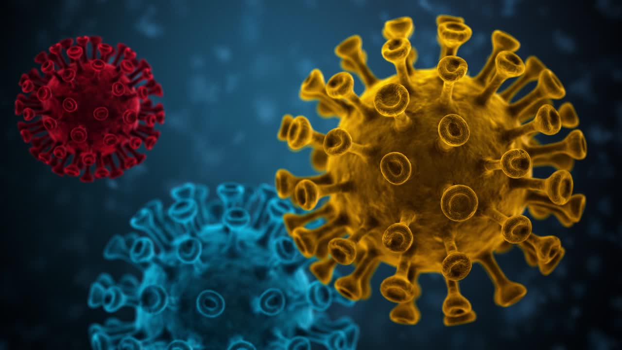 Animazione di sfondo 3D in loop del coronavirus COVID-19