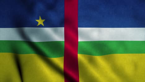 Central African Republic flag waving in the wind. National flag of Central African Republic. Sign of Central African Republic seamless loop animation. 4K