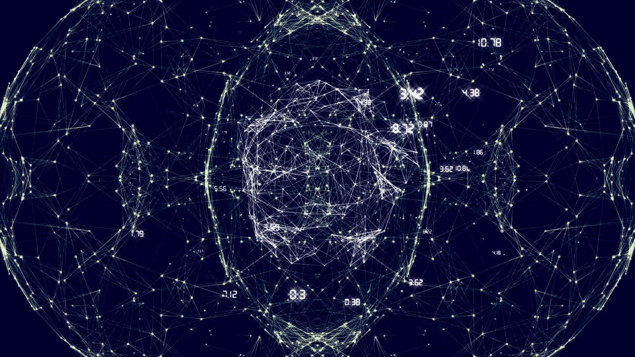 animación del globo a través de la red de conexiones y procesamiento de datos