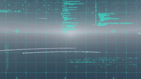 Microprocessor-connections-over-data-processing-over-grid-network-against-grey-background