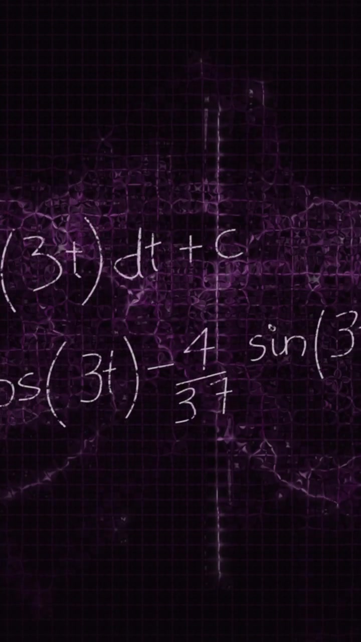 Animazione di formula matematica che si muove su sfondo nero