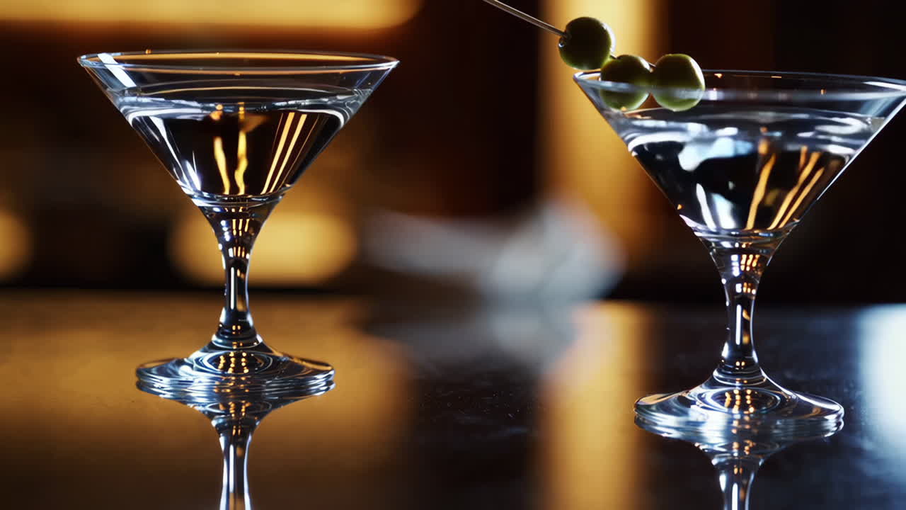 Due cocktail Martini su un bancone