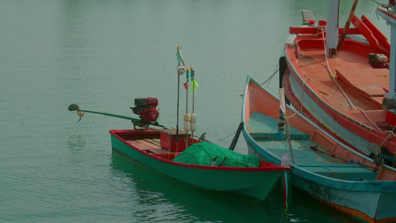 Colorful Fishing Boats at a Pier