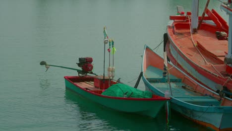 colorful fishing boats at a pier