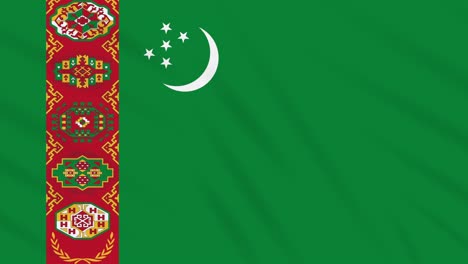 turkmenistan flag waving cloth, background loop