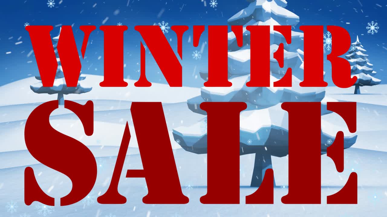 겨울 풍경 위에 겨울 판매의 애니메이션