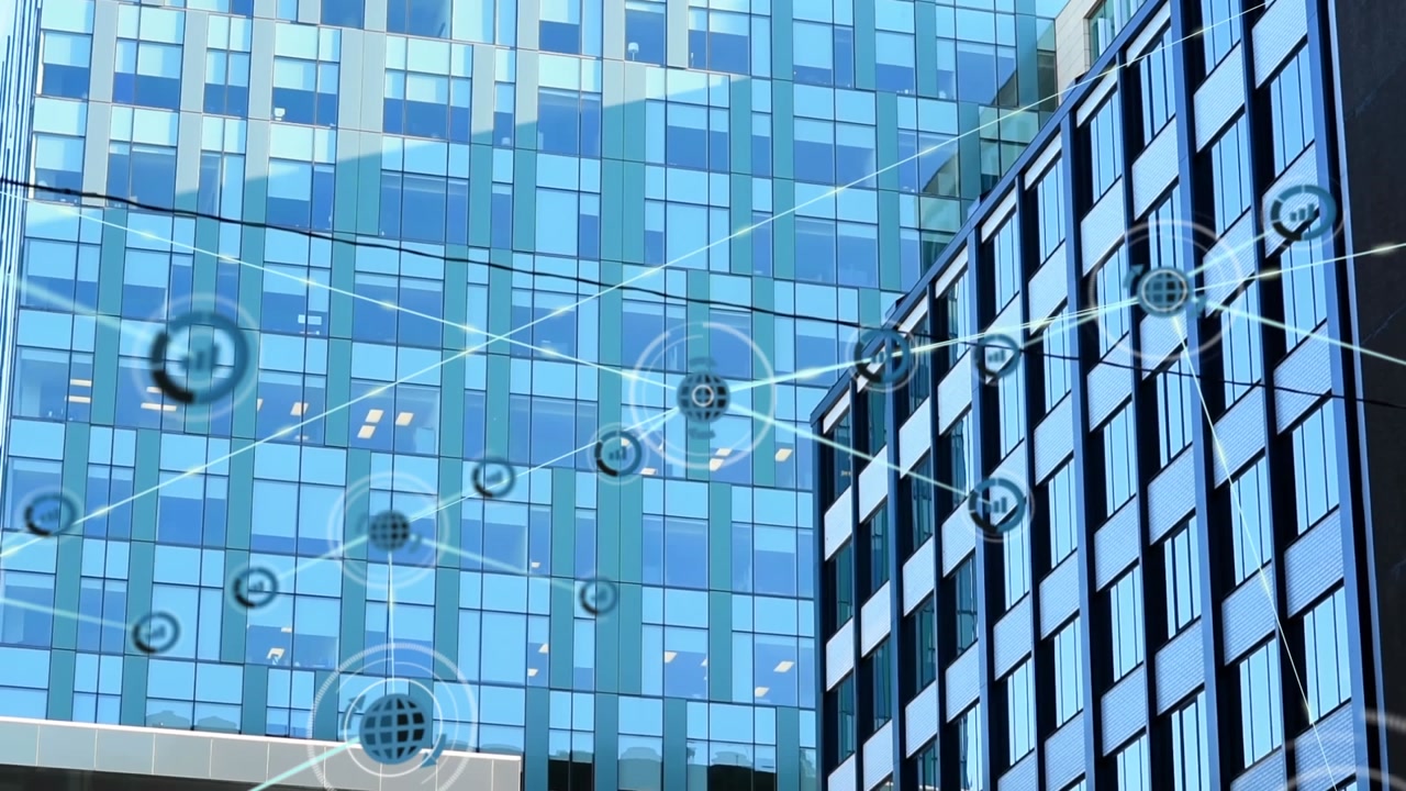 City with modern buildings showcases advanced tech society.