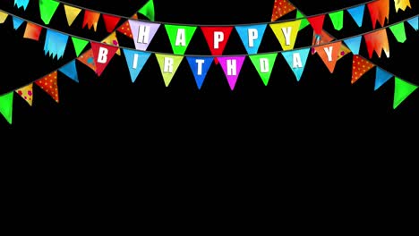 birthday party garland set with alpha channel mask in 4k