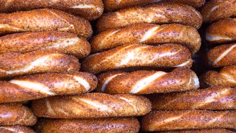 close up of simit bread