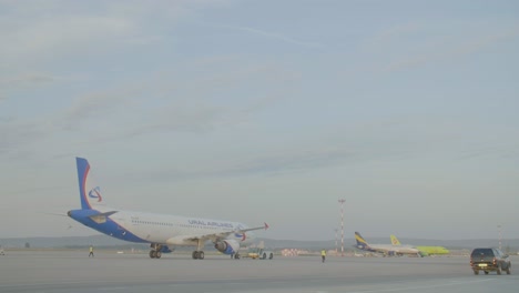 two planes at an airport