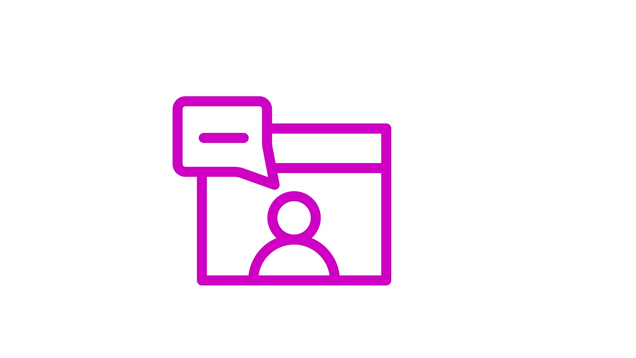 Animated Web Browser with User Profile and Messaging Icon