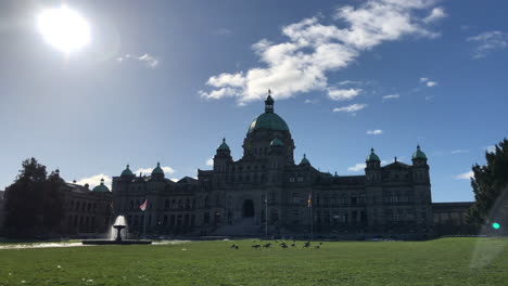 hyper lapse of victoria parliament on sunny day