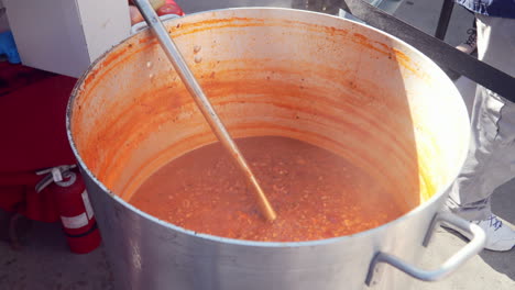 Cooking-Manhattan-Clam-Chowder-in-a-Large-Casserole---Close-Up