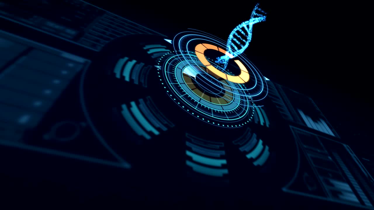 Digitally generated dna structure and circular patterns