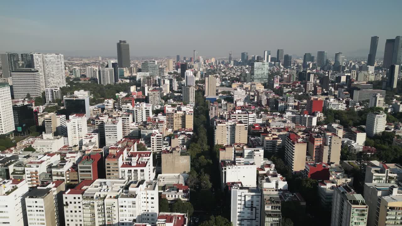 vista aérea de los rascacielos de polanco, un vistazo del horizonte de la ciudad de méxico