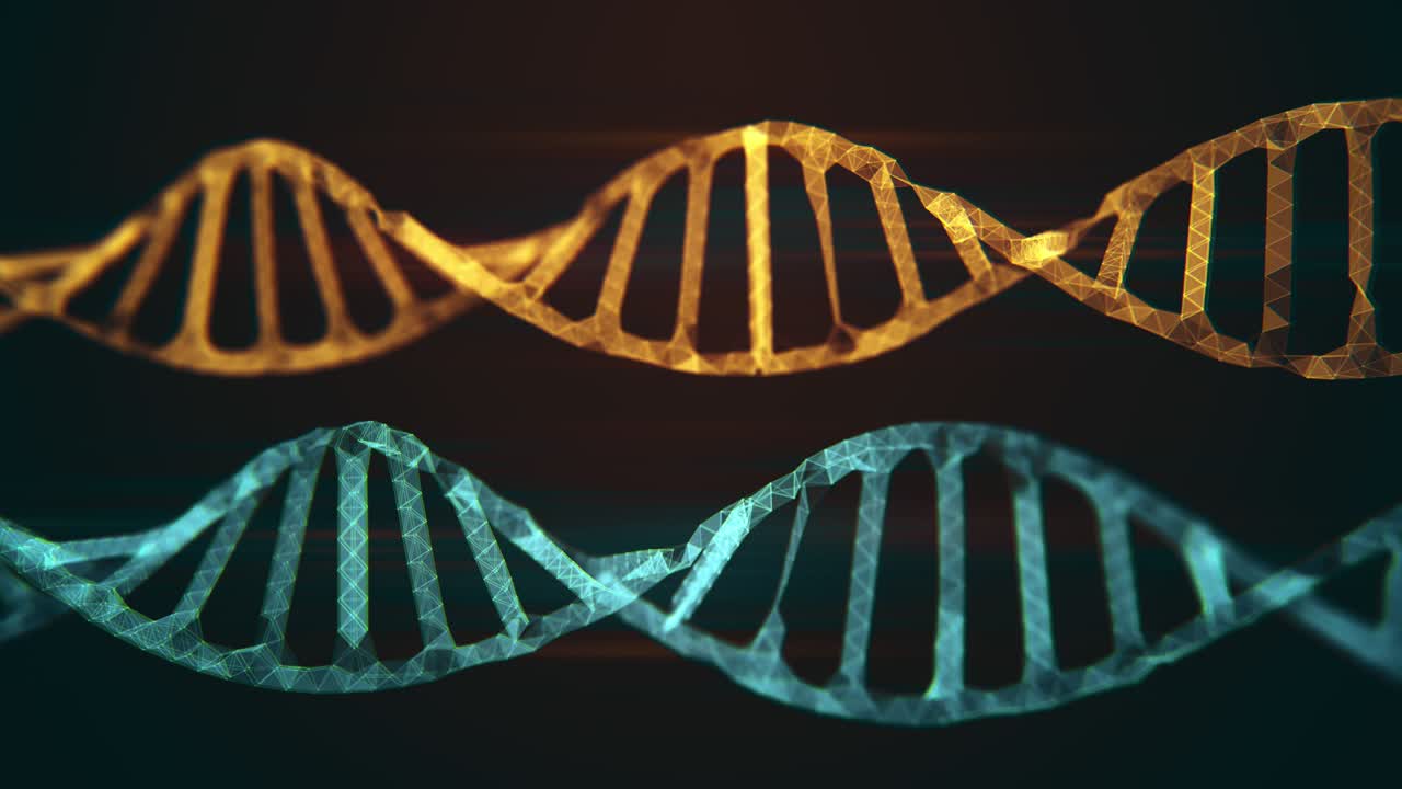 animación de fondo de la forma abstracta de la molécula de adn