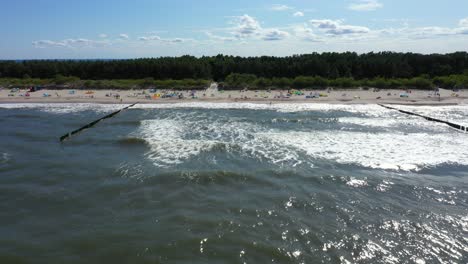 baltic sea coast beach hel aerial drone top view 4k uhd video