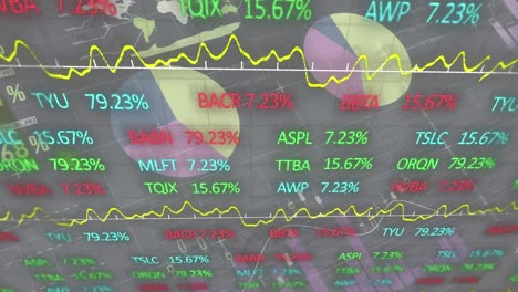 animación del procesamiento de datos financieros en el mercado de valores.