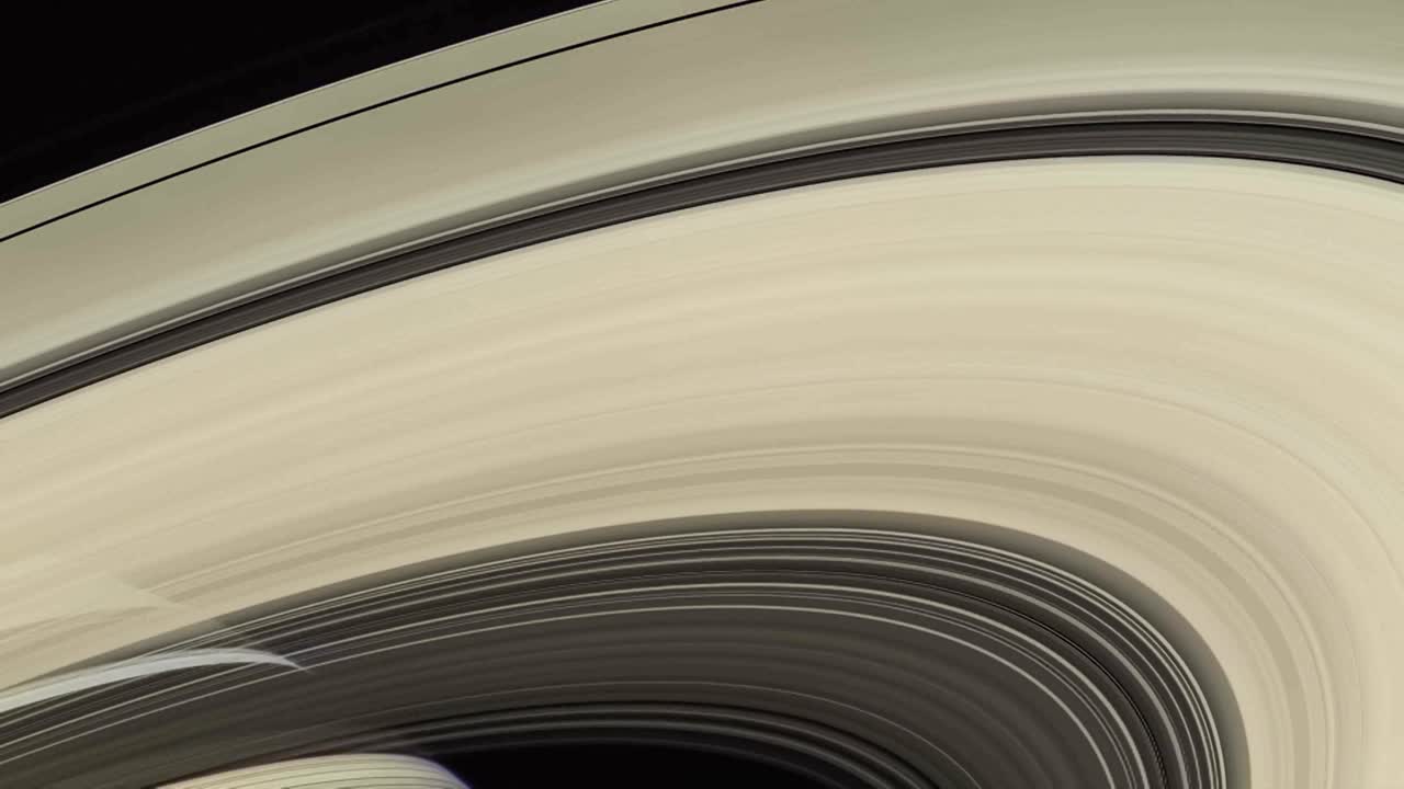 Close-up view of Saturn's ring system.