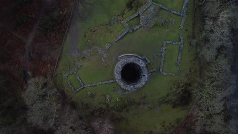 a birds eye view of a tower in north wales