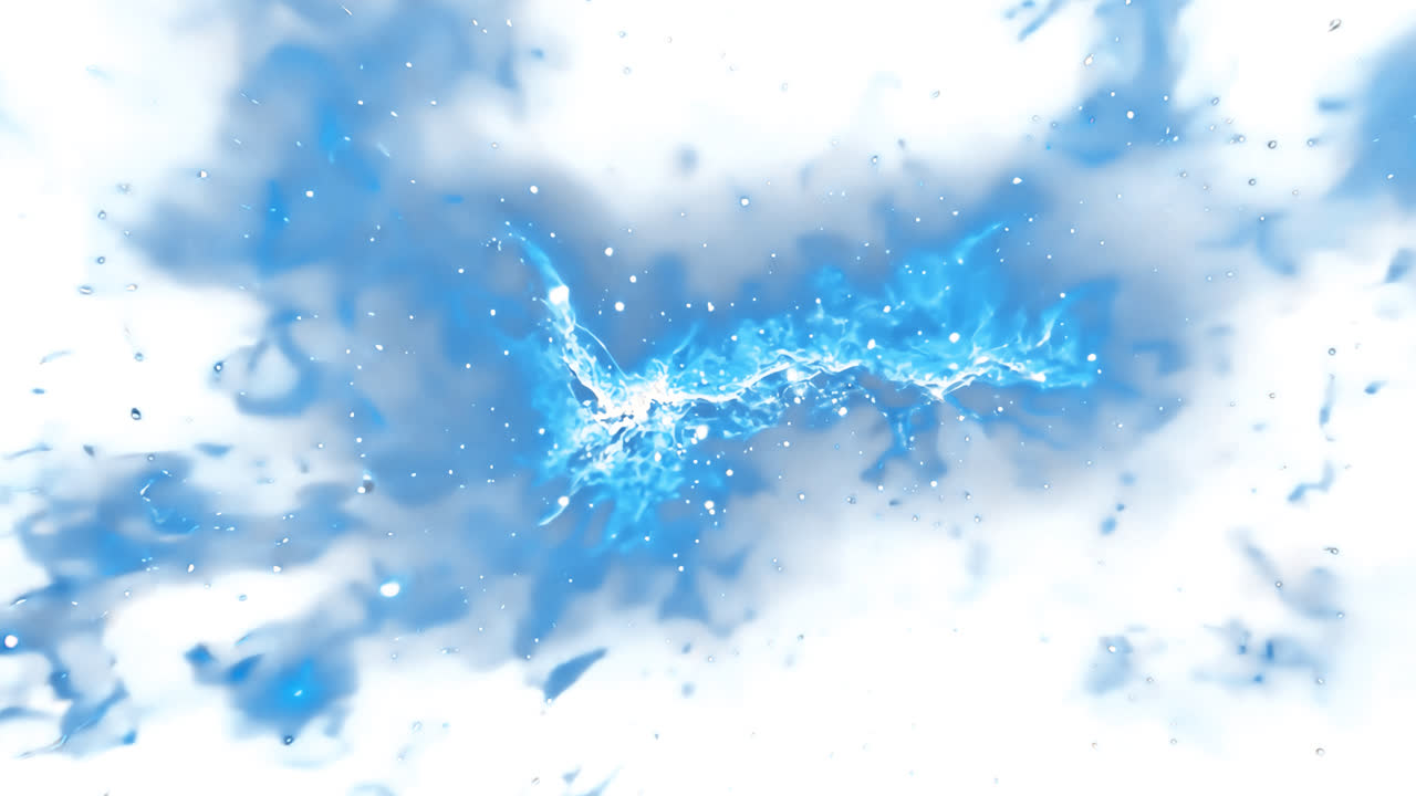 Blue galactic light animated overlay, transparent 4K video, alpha channel, ProRes 4444