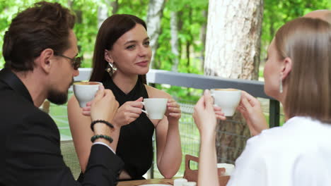 friends at the outdoor terrace