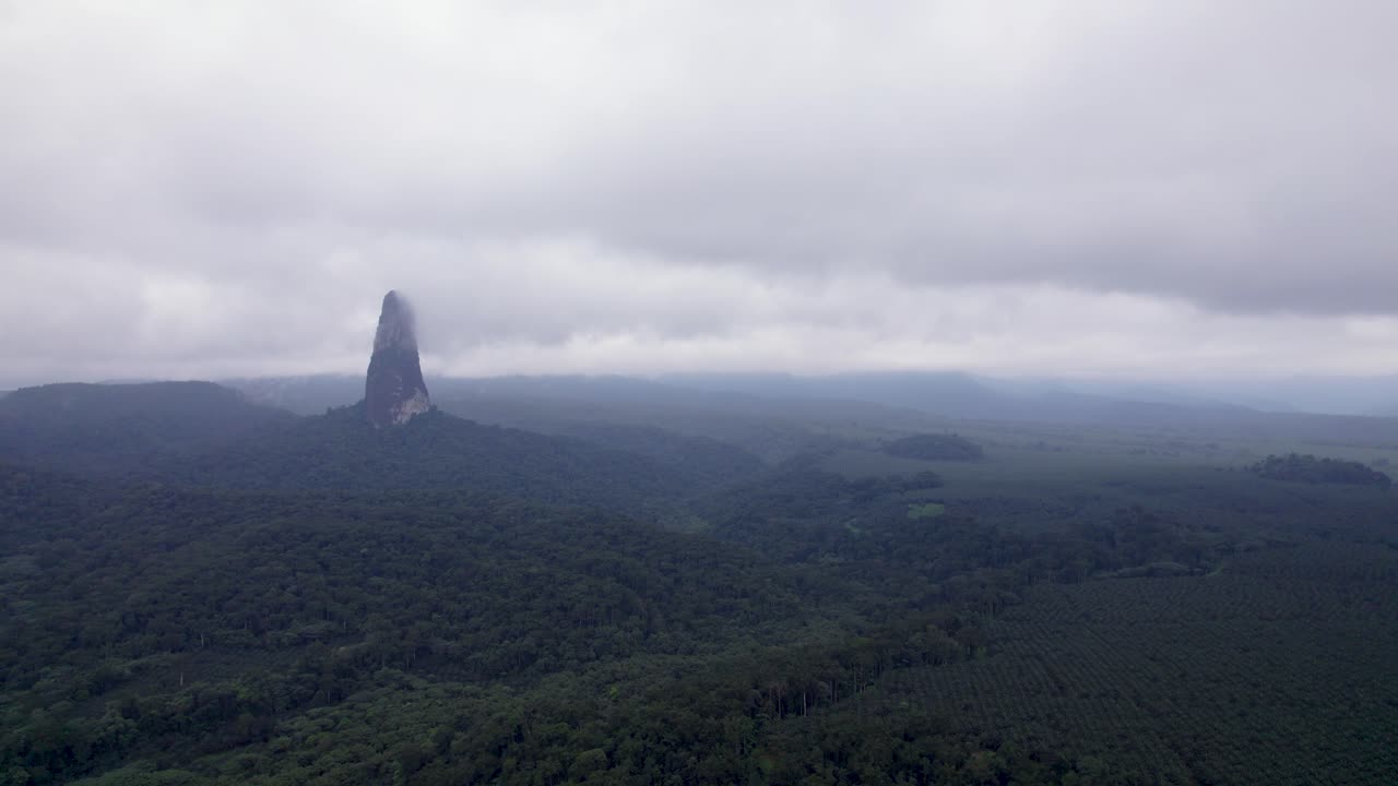 Pico Cão Grande, São Tomé — a dramatic volcanic plug rising from lush rainforest in Obô Natural Park, an iconic African landmark