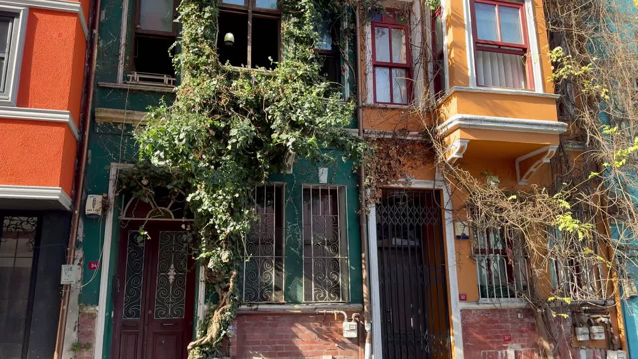 Colorful houses surprised in Uskudar region from Istanbul.