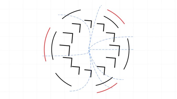Abstract Geometric Motion Graphic with Rotating Circular Elements