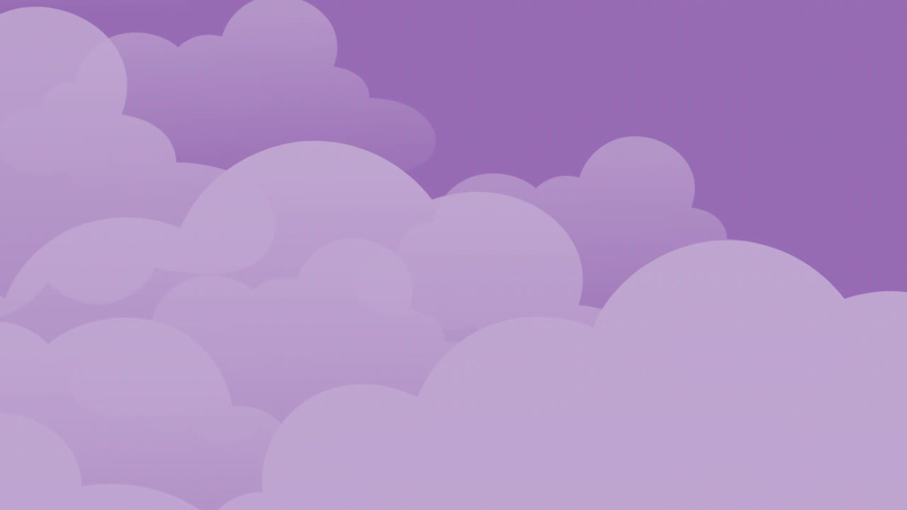 animación de nubes que se mueven sobre un fondo púrpura