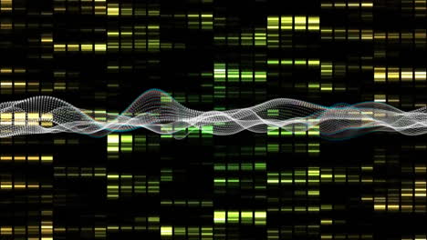 Processing scientific data, DNA strand and binary coding animation