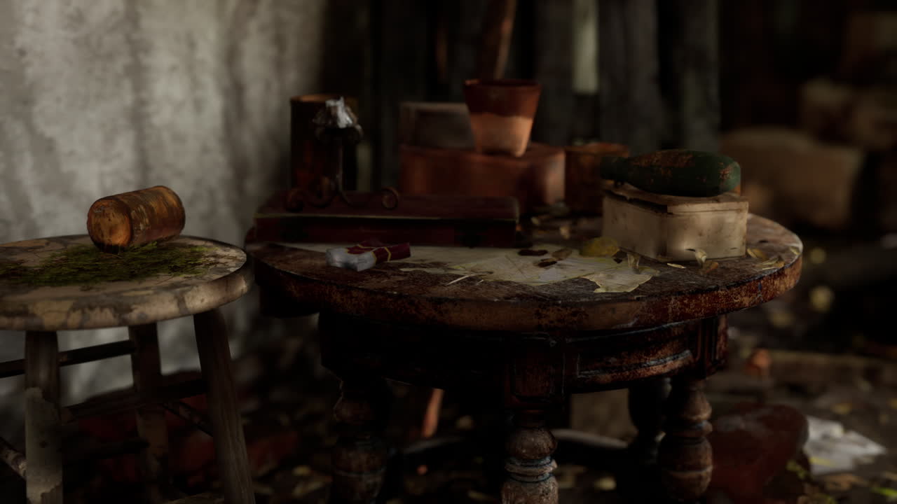 arruinado abandonado cubierto de plantas interior