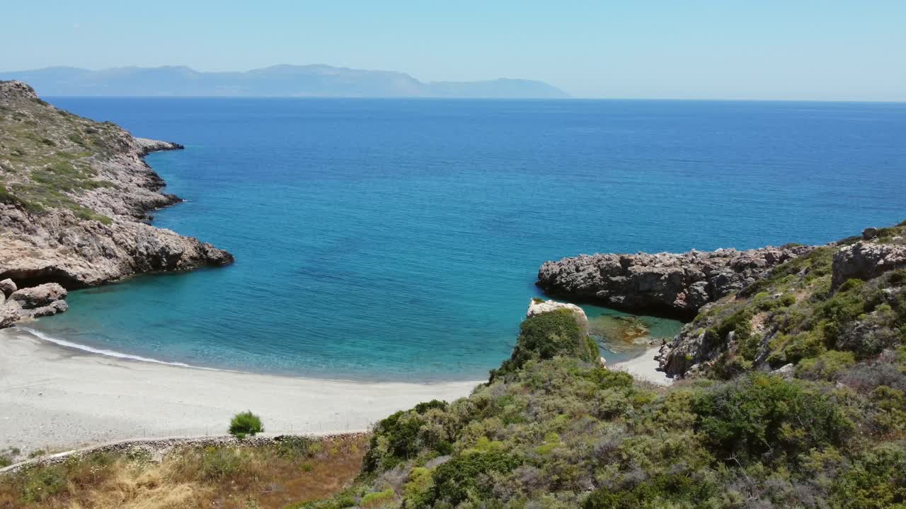 Drone footage of Kythira greek island beach, Greece