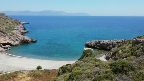 Drone-footage-of-Kythira-greek-island-beach,-Greece