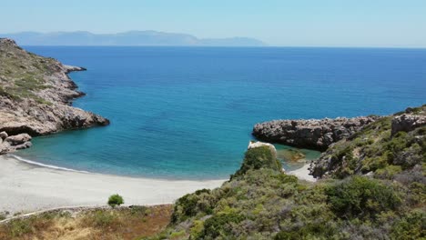 drone footage of kythira greek island beach, greece