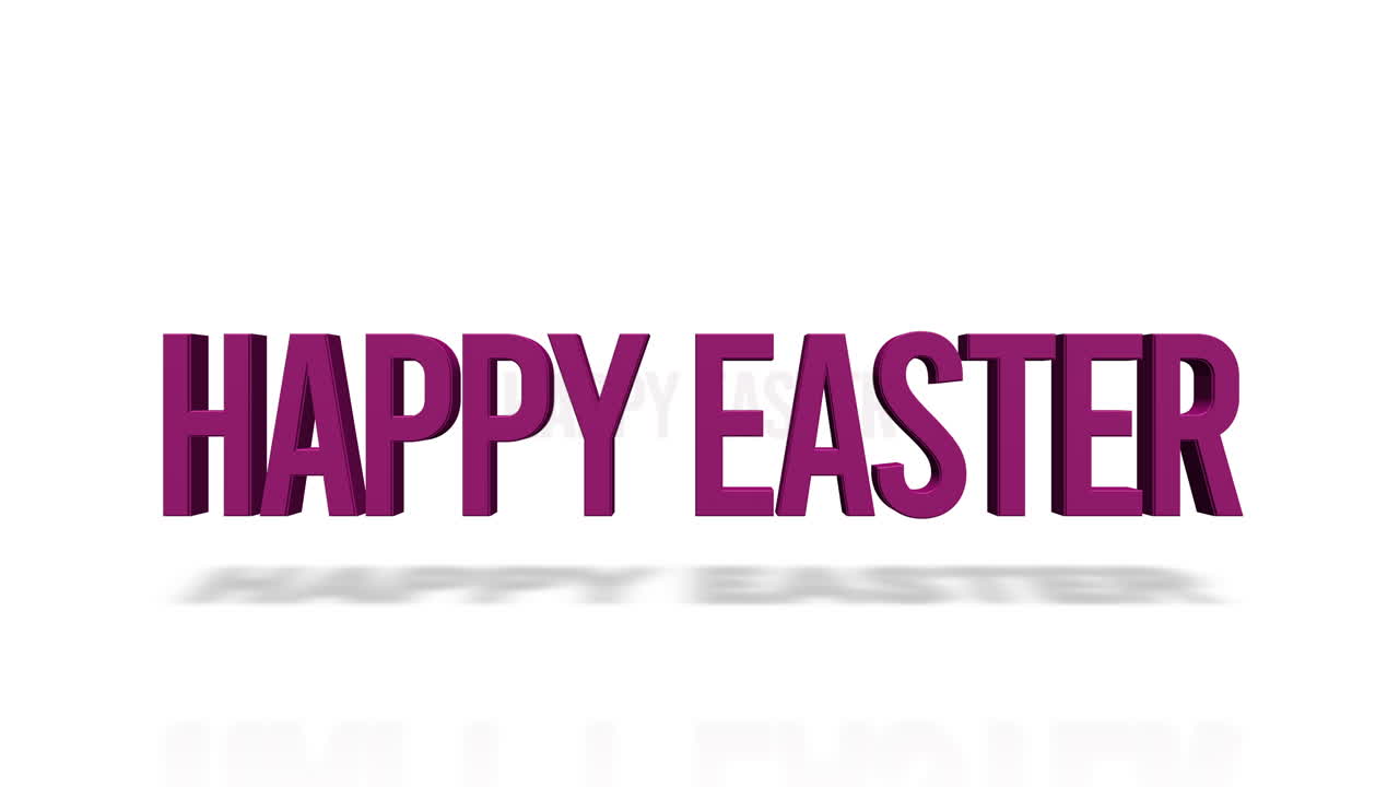 Testo viola scorrevole "Buona Pasqua" su sfumatura bianca