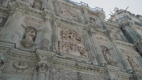 wide shot of metropolitan cathedral in oaxaca mexico