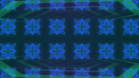 animation of blue shapes moving on black background