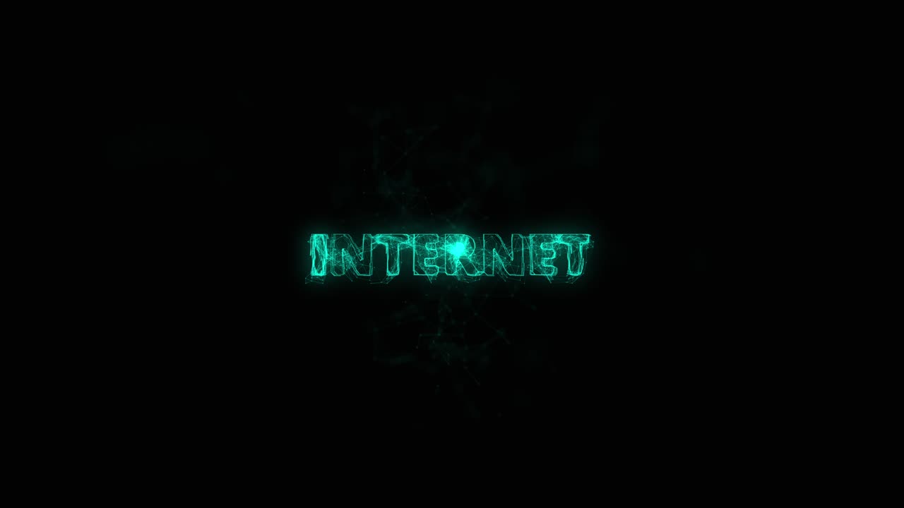 Internet title with plexus effect. Connected lines with dots. Lines title plexus