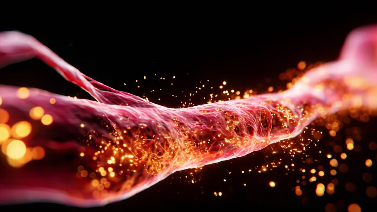 Captivating Flow of Particles: An Artistic Journey Through a Dynamic Stream of Light and Color, Where Energy and Motion Create a Stunning Visual Experience of Transformation