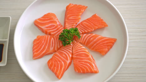 fresh salmon raw sashimi - japanese food style