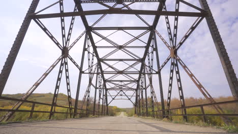 slow-motion-low-angle-of-steel-bridge