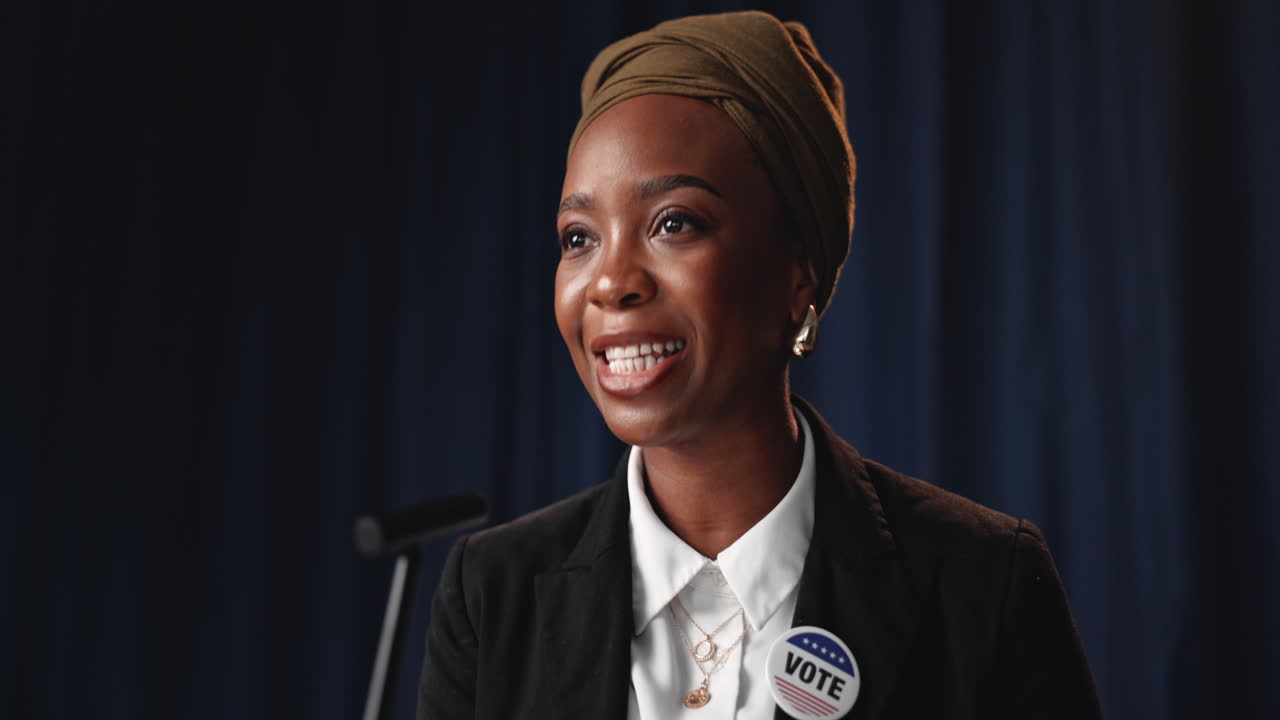 Woman giving a political speech